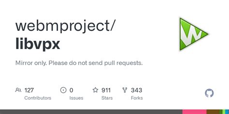 webmproject/libvpx: Mirror only. Please do not send pull requests. .